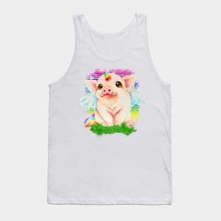 Gay Pride - Cute Birthday Party Pig - watercolor Tank Top